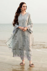 NUREH - 3PC LAWN LASER CUT EMBROIDERED SHIRT WITH MANAAR EMBROIDERED DUPATTA AND TROUSER - HZG2223